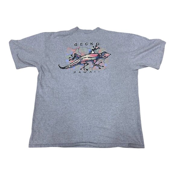 Crazy Shirts Hawaii Gecko Graphic T-Shirt XX-Large Gray 100% Cotton Made USA XXL - Picture 2 of 7